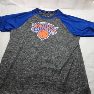 Fanatics New York Knicks Tee Size XL Gray and Blue